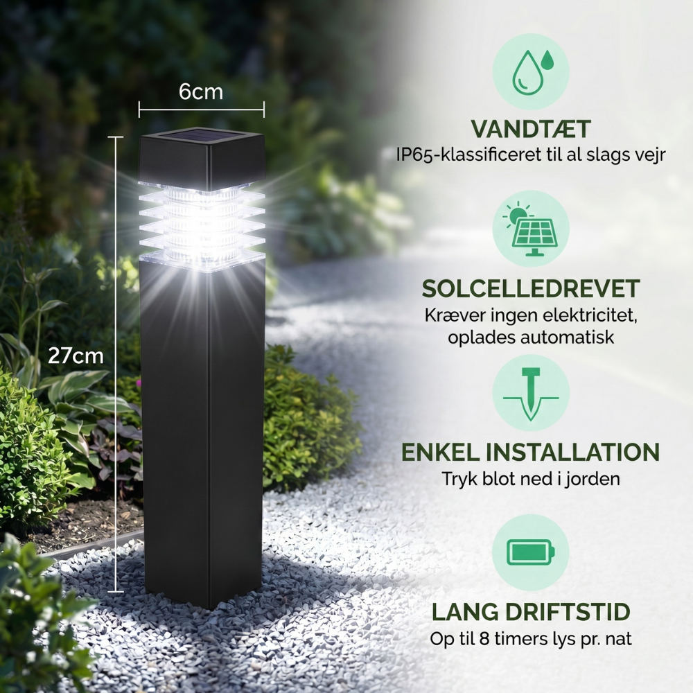BrightPath™ – Lampe de Jardin Solaire Étanche
