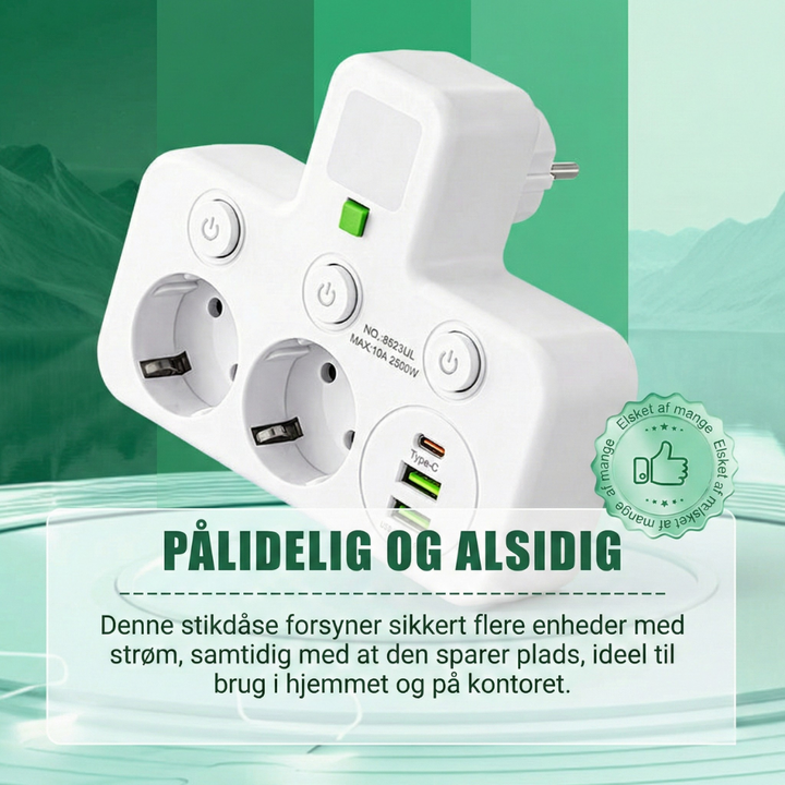 PlugWise™ – Presa multipla intelligente con hub di ricarica USB