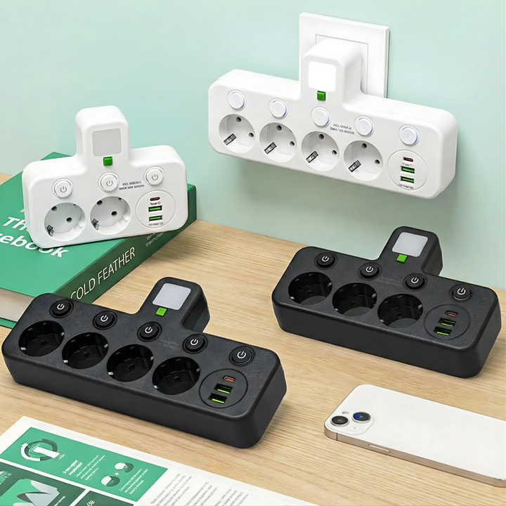 PlugWise™ – Presa multipla intelligente con hub di ricarica USB