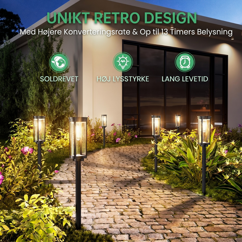 SolaraGlow™ – Lampade solari retrò per il sentiero del giardino