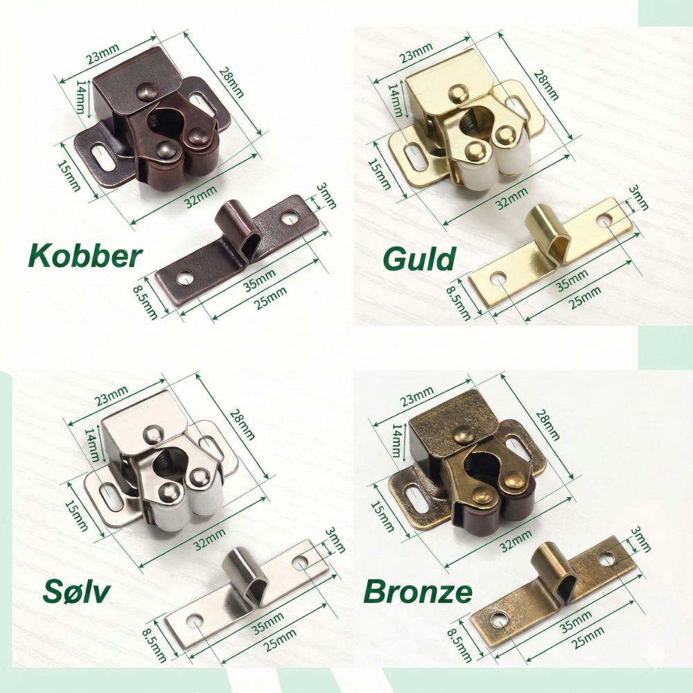 QuietLock™ – Serratura a rotolo con pulsante in acciaio inossidabile