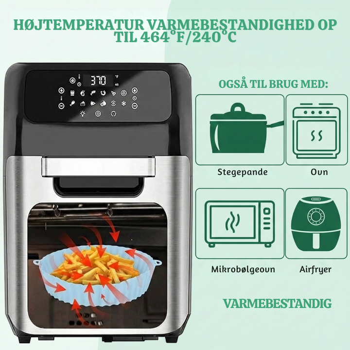 EcoFry™ – Piatto Airfryer in Silicone Riutilizzabile Antiaderente