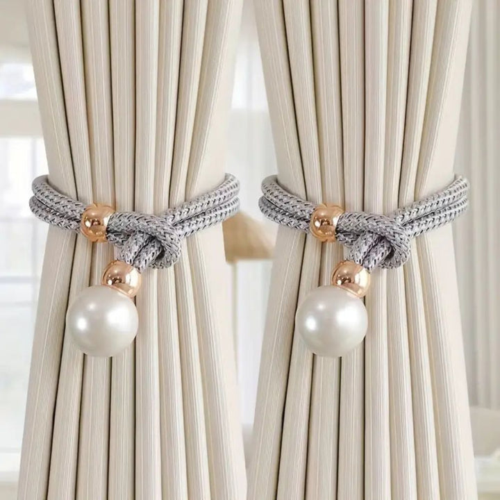 Fascia per Tende in Perle Lucide | Set da 2 Pezzi