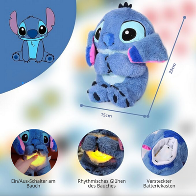 Peluches rilassante con simulazione di battito cardiaco | Morbido &amp; Traspirante | Modalità di conforto &amp; Funzione luce