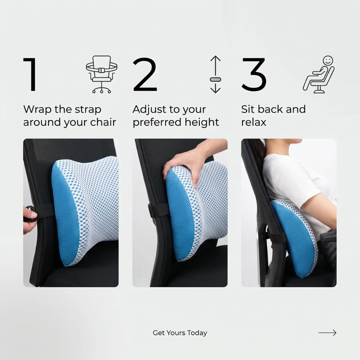 Cuscino Lombare CoreComfort – Cuscino per la Schiena in Schiuma Viscoelastica Ortopedica per una Postura Sana
