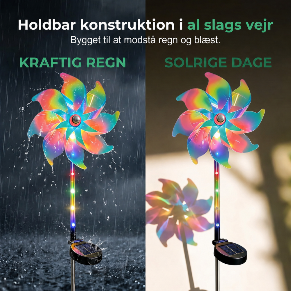 ColorTwirl™ – Turbina eolica a energia solare con luce arcobaleno per il giardino