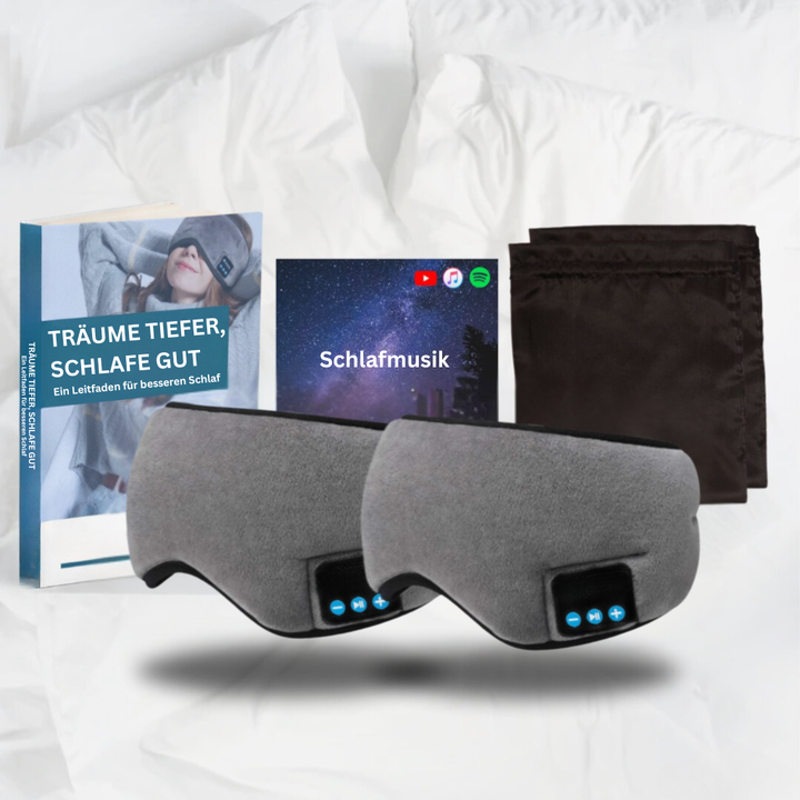 TräumeRuhig: Maschera per dormire con Bluetooth – Bloccante di rumore e funzione musicale per un sonno migliore