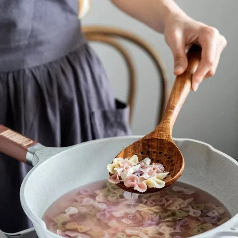ChefEase™ - Set di utensili da cucina essenziali in legno da 9 pezzi