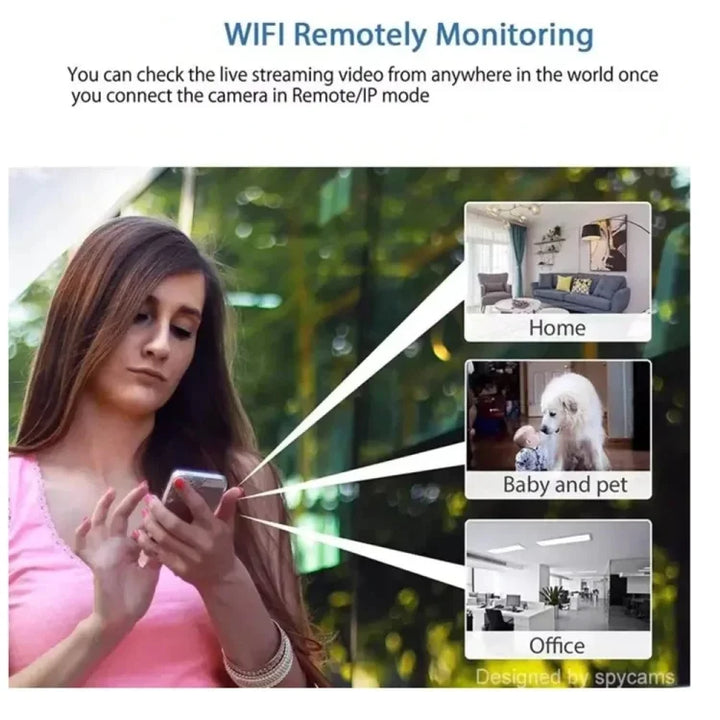 Mini Telecamera Senza Fili | 1080P HD &amp; Rilevamento di Movimento | Telecamera di Sorveglianza Wi-Fi con Audio &amp; Visione Notturna