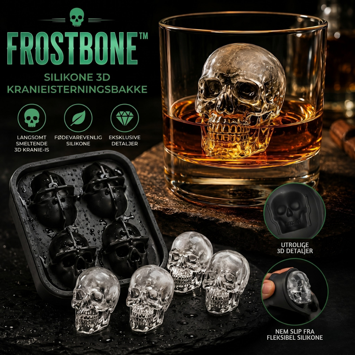 FrostBone™ – Stampo in silicone per ghiaccio a forma di teschio 3D