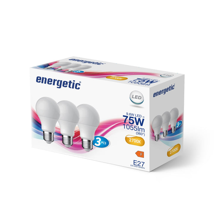 A60 | E27 | 1055lm | 2700k (75w eqv) (3 confezioni)