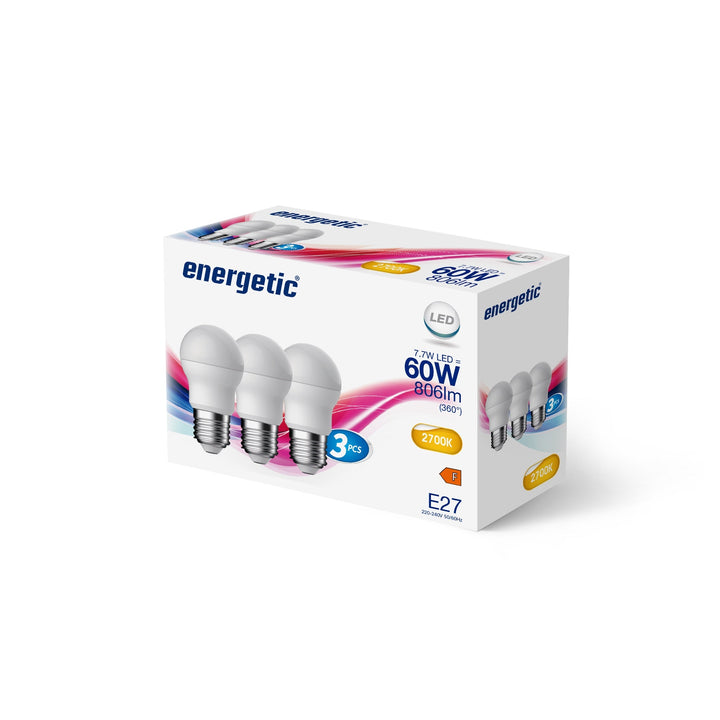 G45 | E27 | 806lm | 2700k | 3 Confezione (equivalente a 60w)