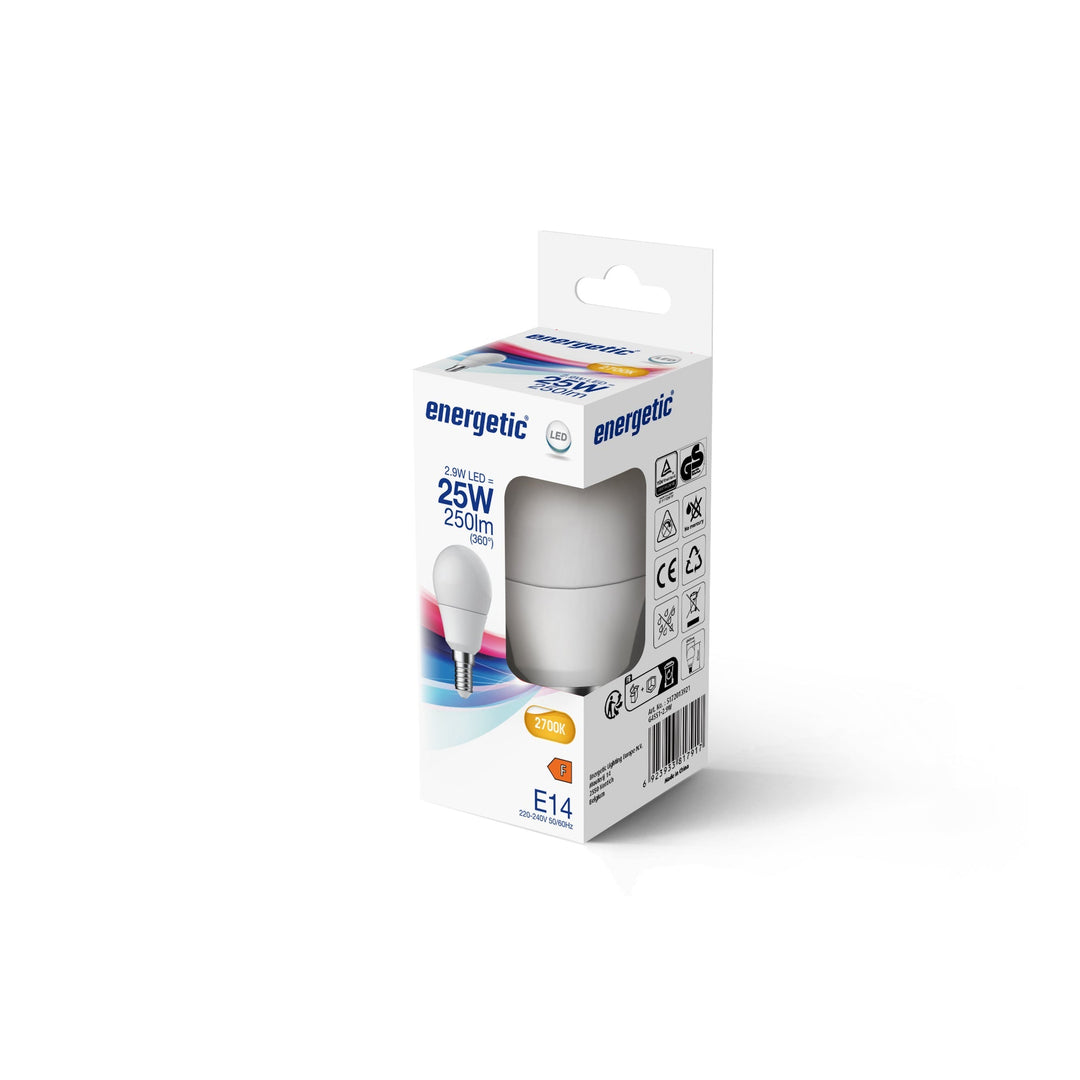 G45 | E14 | 250lm | 2700k (25w eqv)