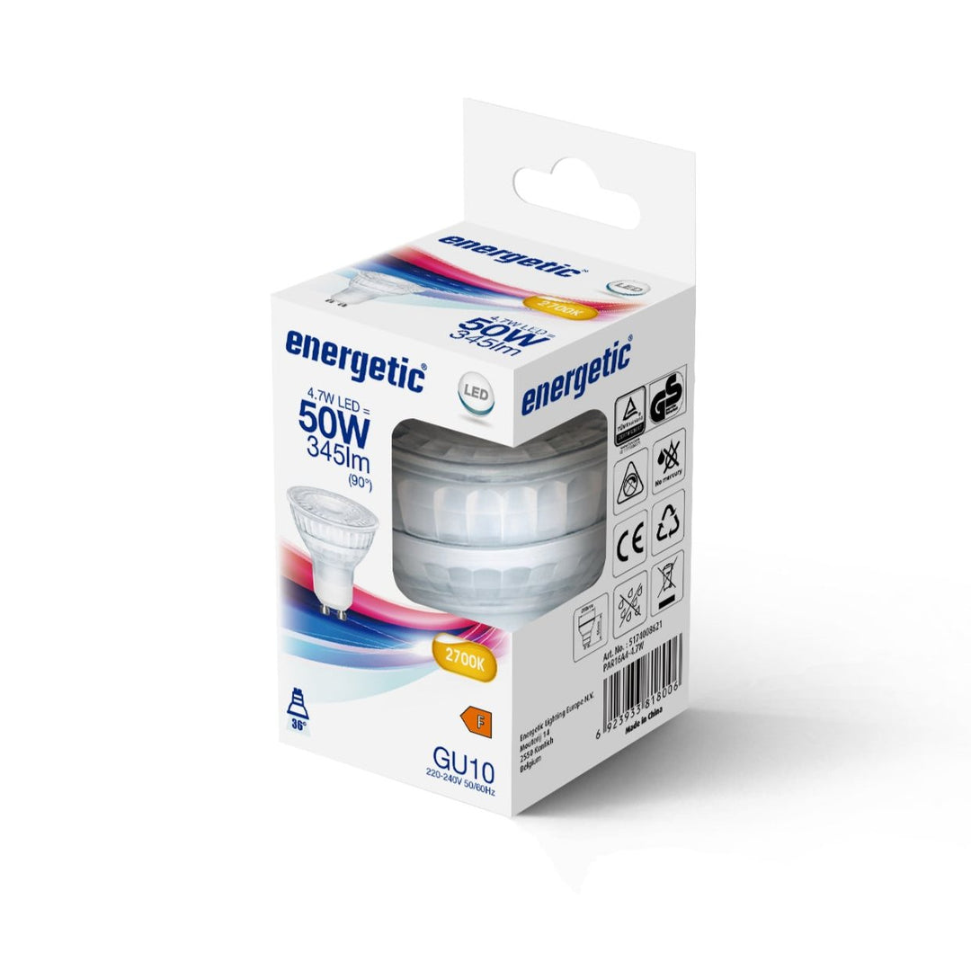 GU10 4.7w 345lm Bianco Caldo 2700k Lampadina LED (equivalente a 50w)