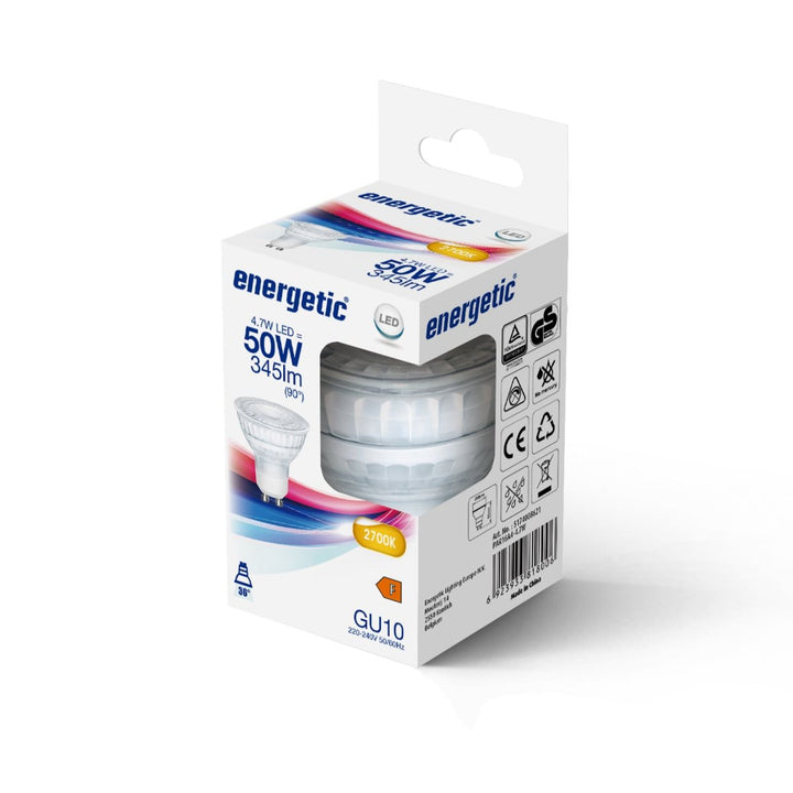 GU10 4.7w 345lm Bianco Caldo 2700k Lampadina LED (equivalente a 50w)