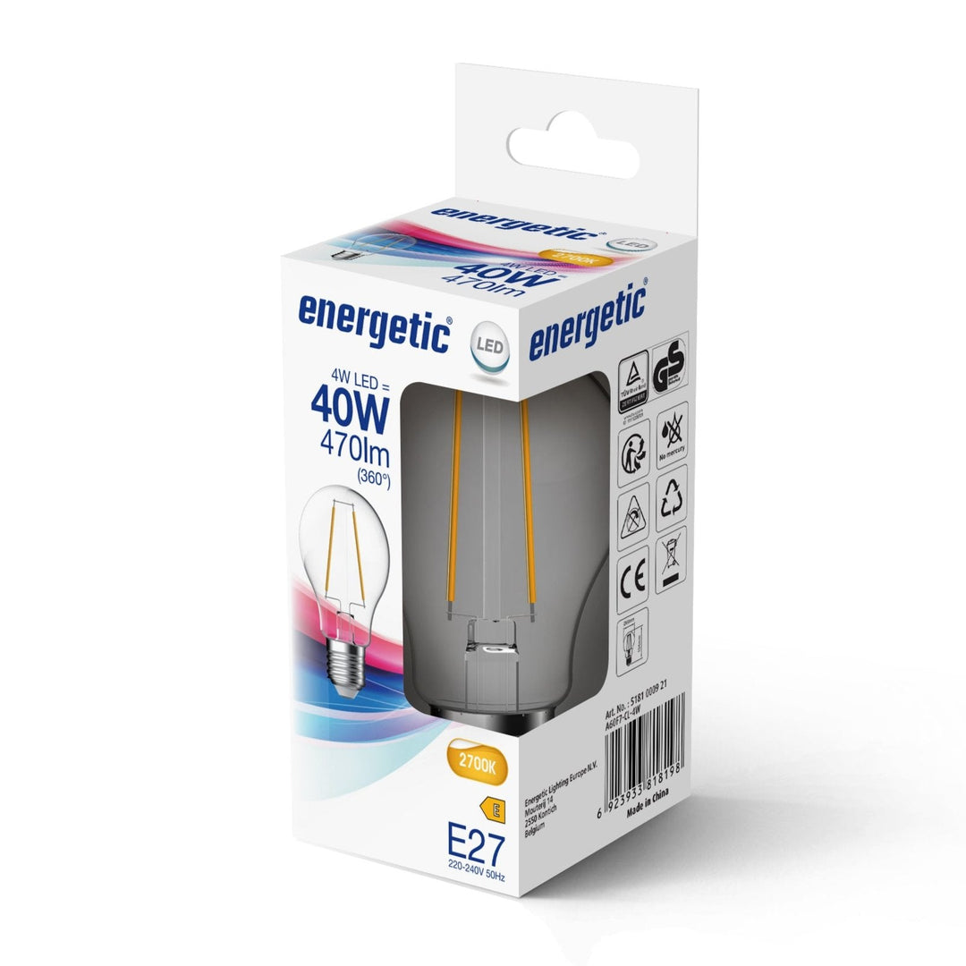 E27 GLS 4w 470lm Bianco Caldo 2700k Lampadina a Filamento LED (equivalente a 40w)