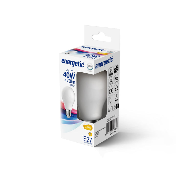 A60 | E27 | Vetro Opalino | 470lm | 2700k (40w eqv)