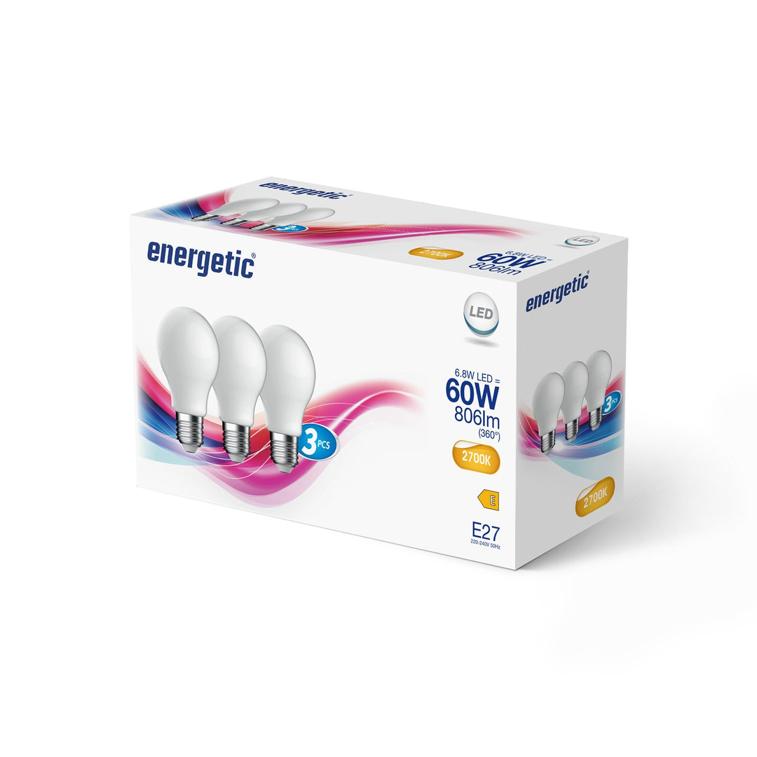 A60 | E27 | Vetro Opalino | 806lm | 2700k (equivalente 60w)
