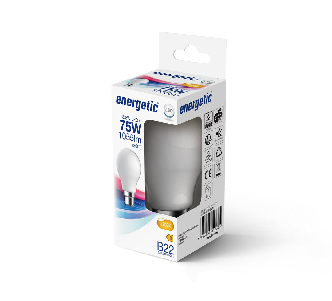 A60 | B22 | Vetro Opalino | 1055lm | 2700k (75w eqv)