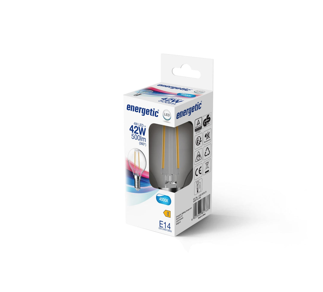 E14 4w 500lm G45 Golf LED Filamento Luce Bianco Freddo