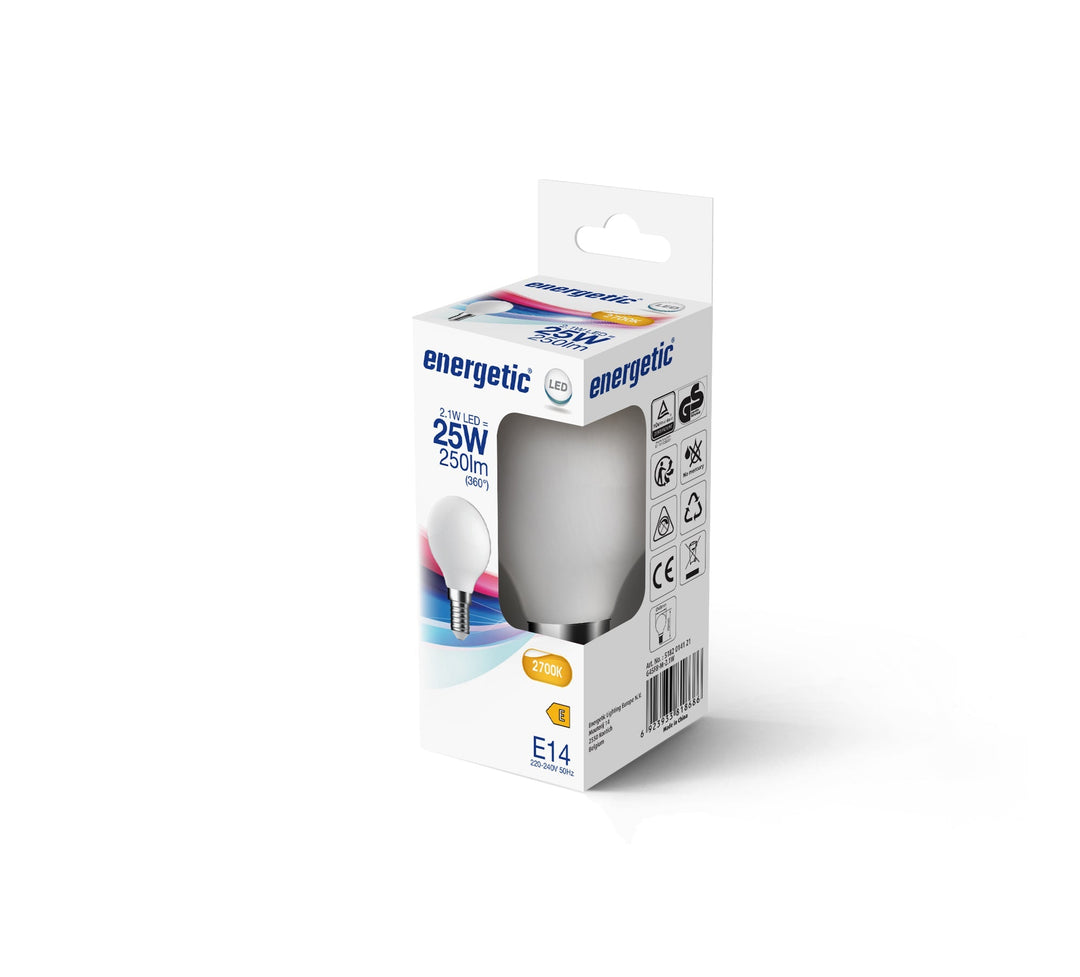 G45 | E14 | Vetro Opalino | 250lm | 2700k (25w eqv)