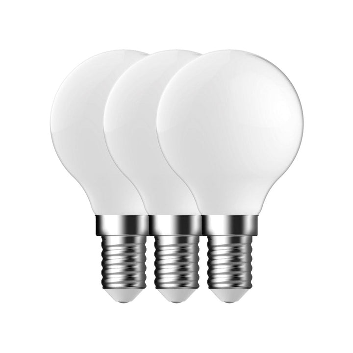 G45 | E14 | Vetro Opalino | 470lm | 2700k (equivalente a 40w) 3 Pezzi