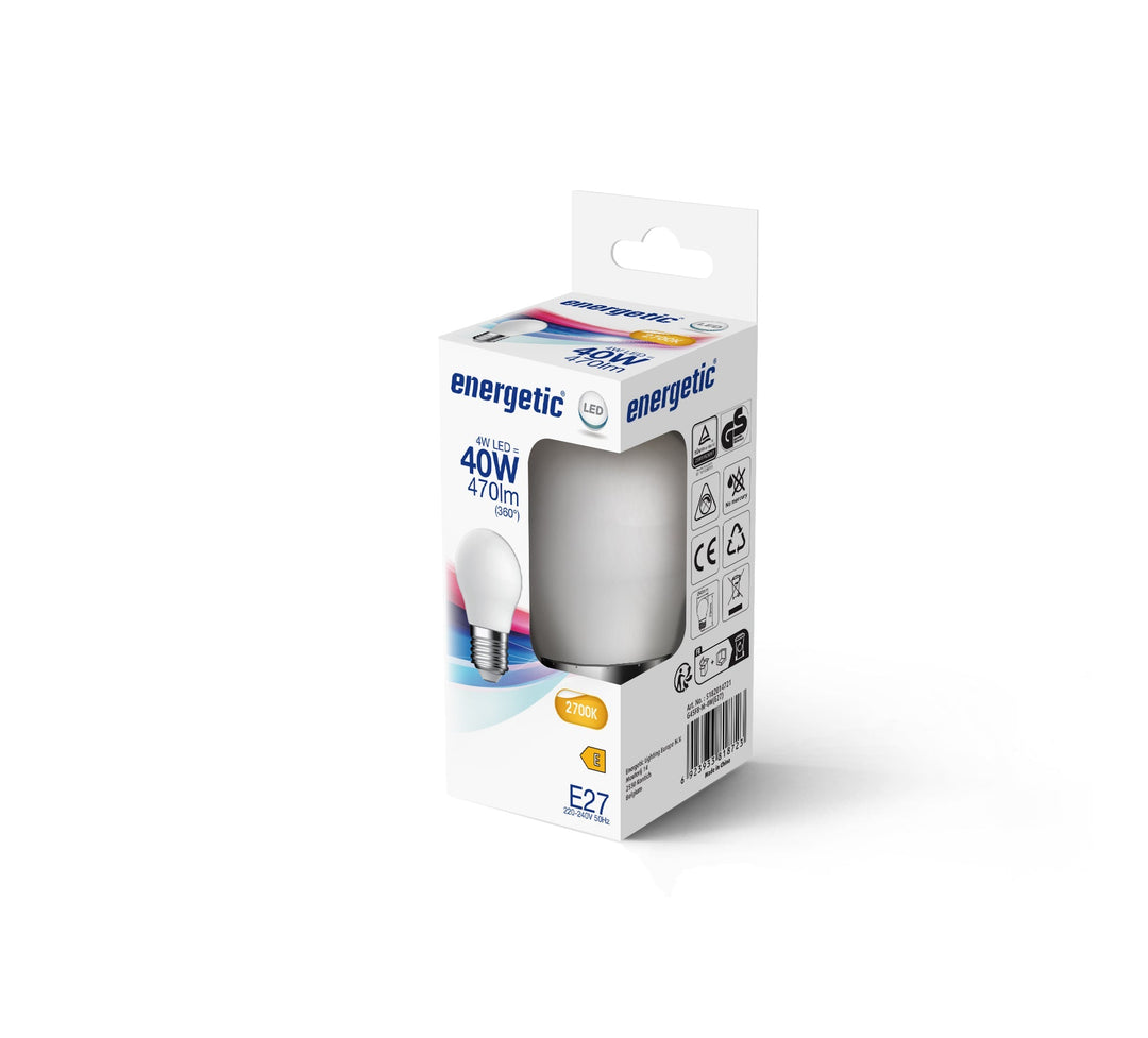 G45 | E27 | Vetro Opalino | 470lm | 2700k (equivalente a 40w)