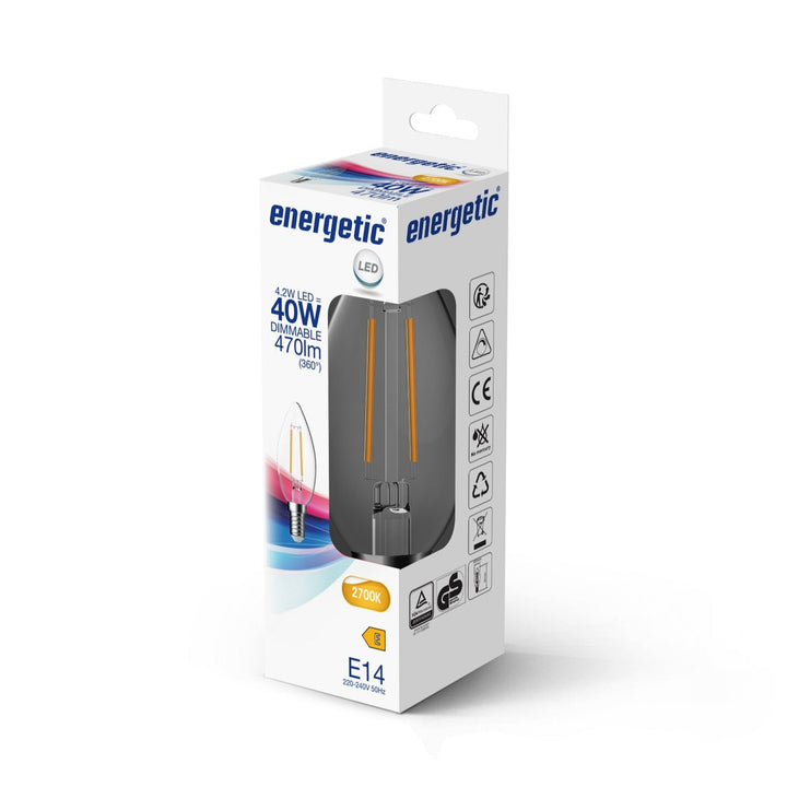 E14 Candela C35 470lm 4.8w Lampadina LED Dimmerabile (equivalente 40w)
