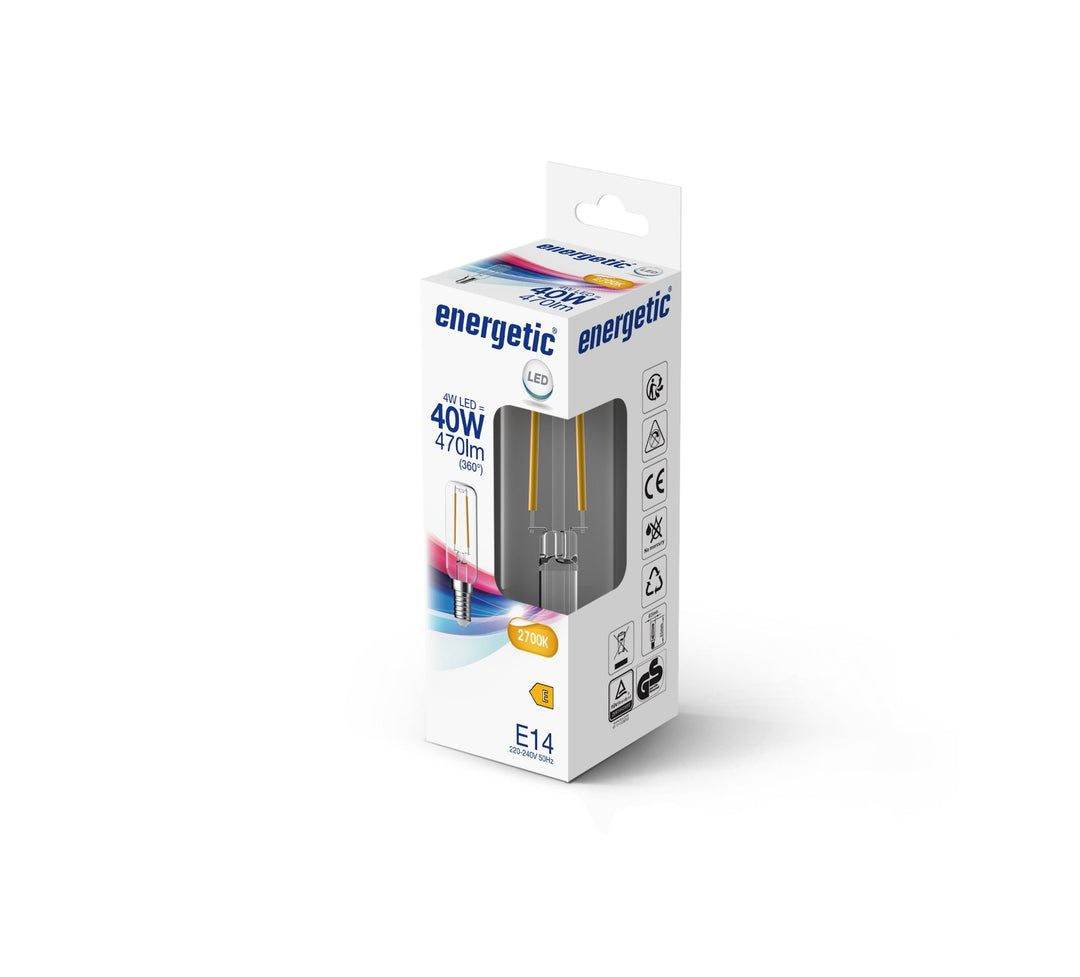 E14 470lm 4w T25 LED Filamento Luce Bianca Calda