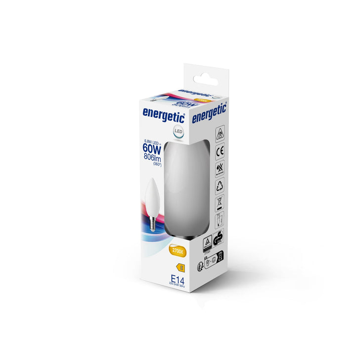 C35 | E14 | Vetro Opalino | 806lm | 2700k (equivalente 60w)