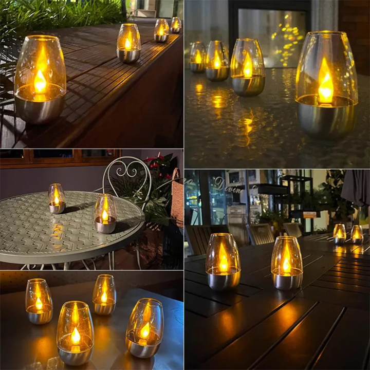 Amberis™ – Lampe de table solaire anti-flamme pour le jardin