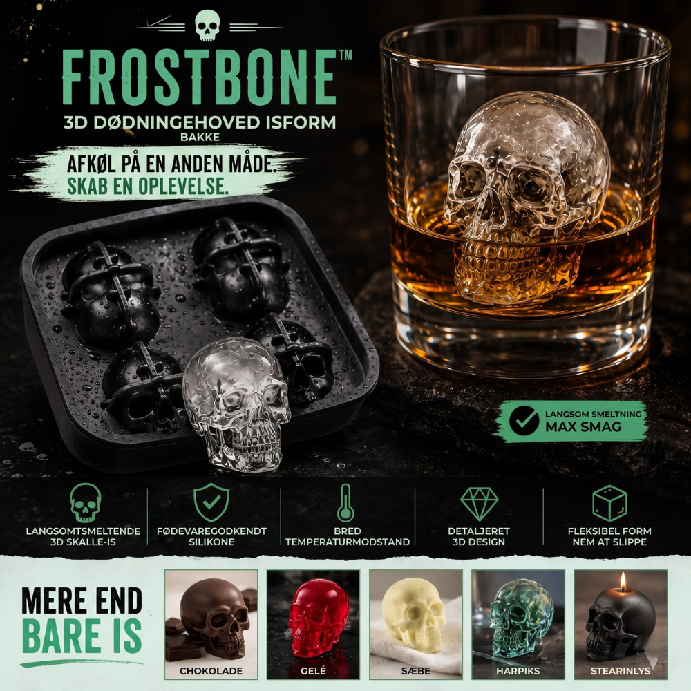 FrostBone™ – Stampo in silicone per ghiaccio a forma di teschio 3D