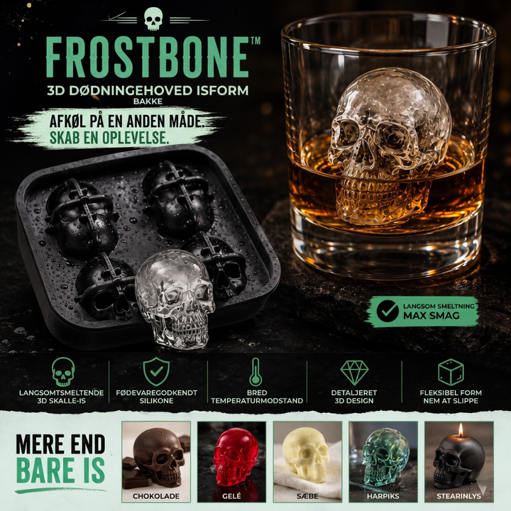 FrostBone™ – Stampo in silicone per ghiaccio a forma di teschio 3D