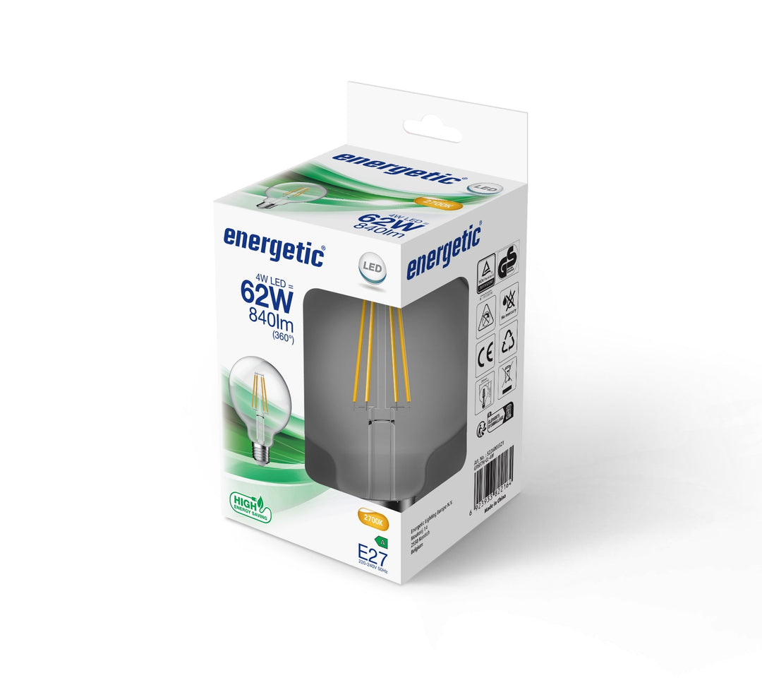 G95 | E27 | 840lm | 2700k | Classe A (equivalente a 60w)