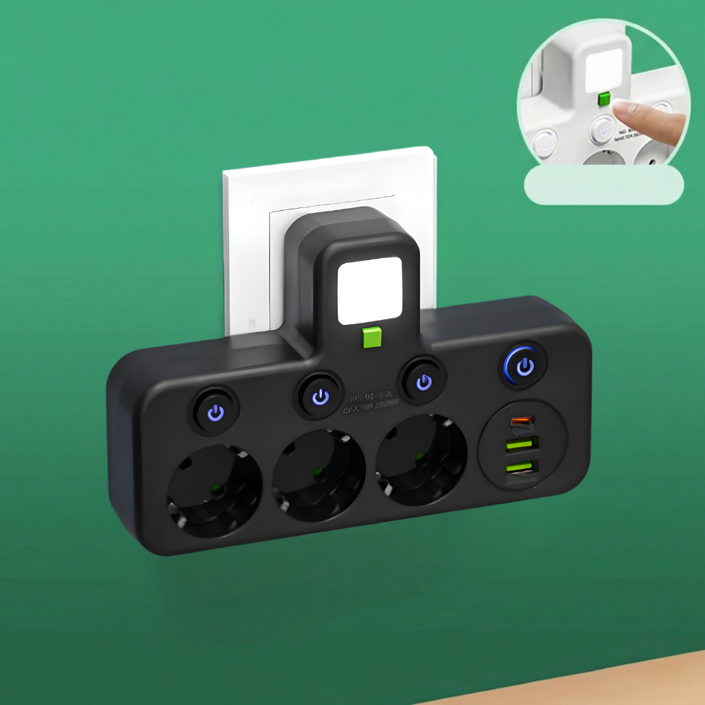 PlugWise™ – Presa multipla intelligente con hub di ricarica USB