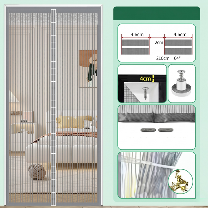 SafeShield™ – Tenda Magnetica per Insetti Potente per Porta