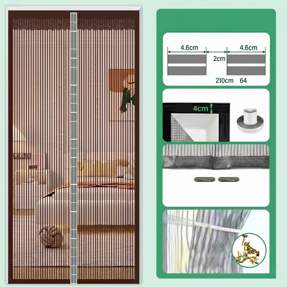 SafeShield™ – Tenda Magnetica per Insetti Potente per Porta