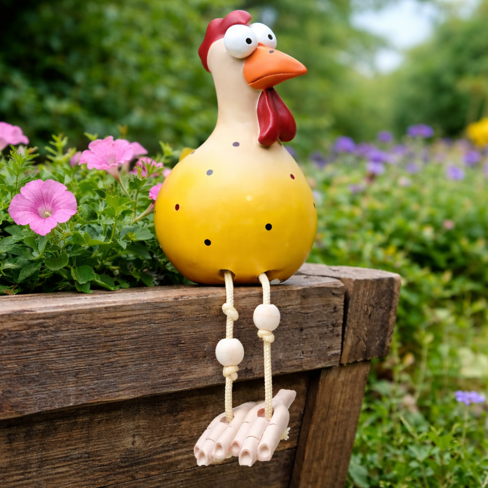 CluckDecor™ – Decorazione di Gallina da Giardino in Ceramica