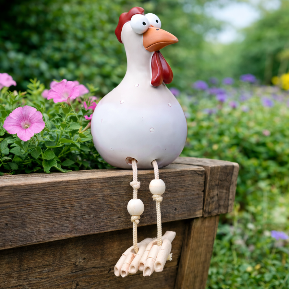 CluckDecor™ – Decorazione di Gallina da Giardino in Ceramica