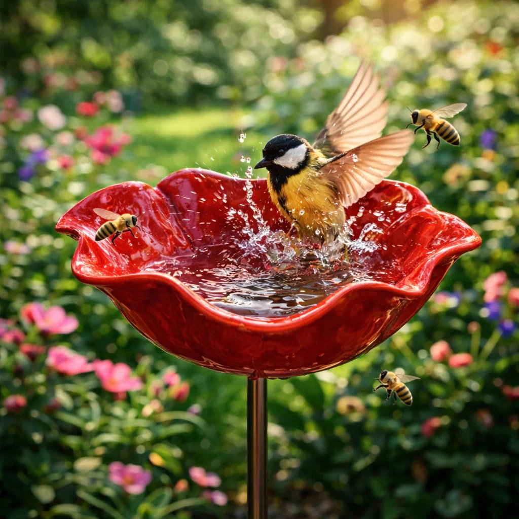 PetalHaven™ – Fontaine à oiseaux et pollinisateurs Fuglebad