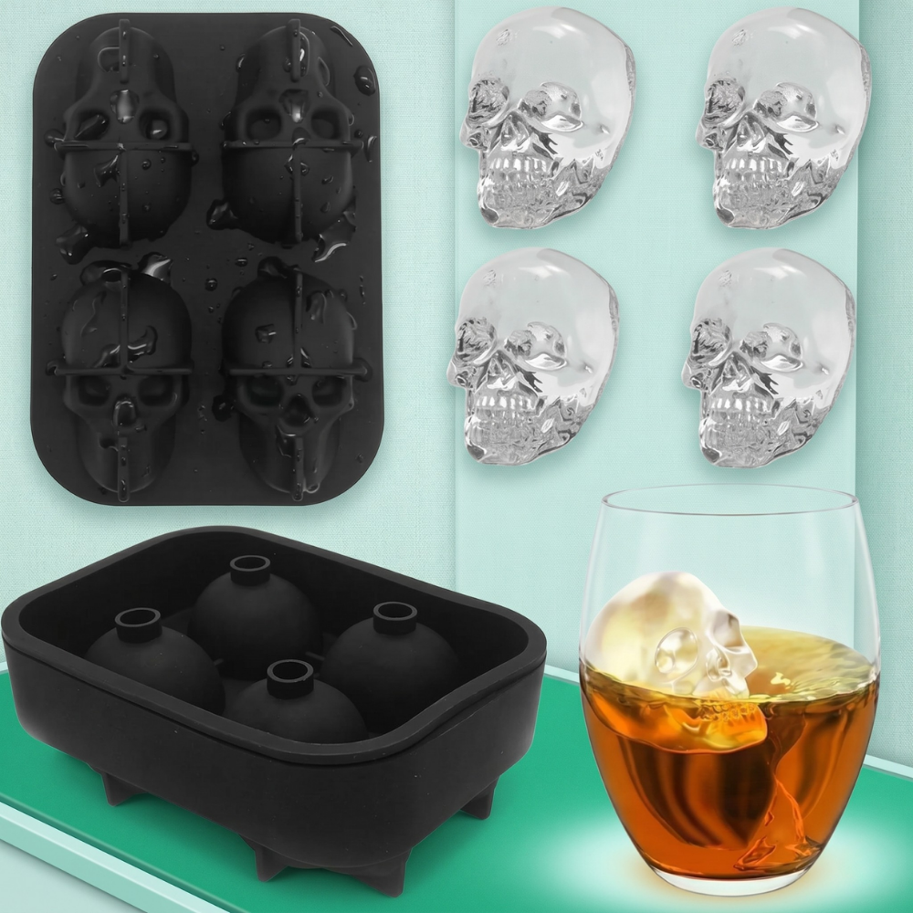 FrostBone™ – Stampo in silicone per ghiaccio a forma di teschio 3D