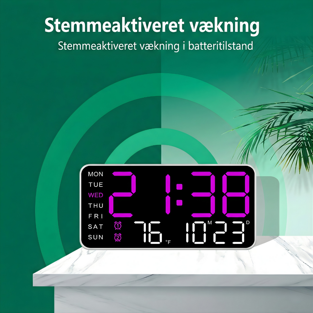 SyncTime™ – Orologio da Parete Digitale LED Controllato da Voce Moderno