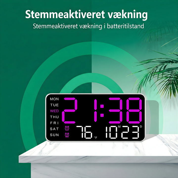 SyncTime™ – Orologio da Parete Digitale LED Controllato da Voce Moderno