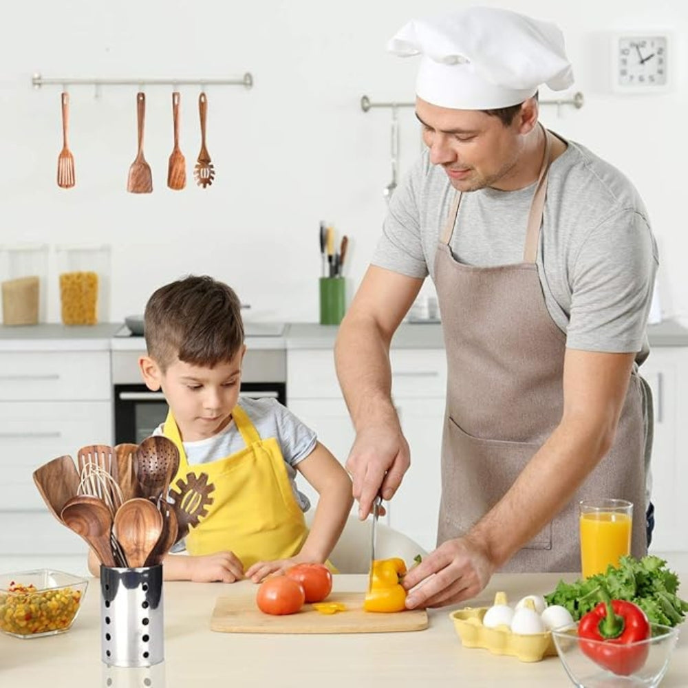 Utensili da Cucina in Legno Premium | 7 Set