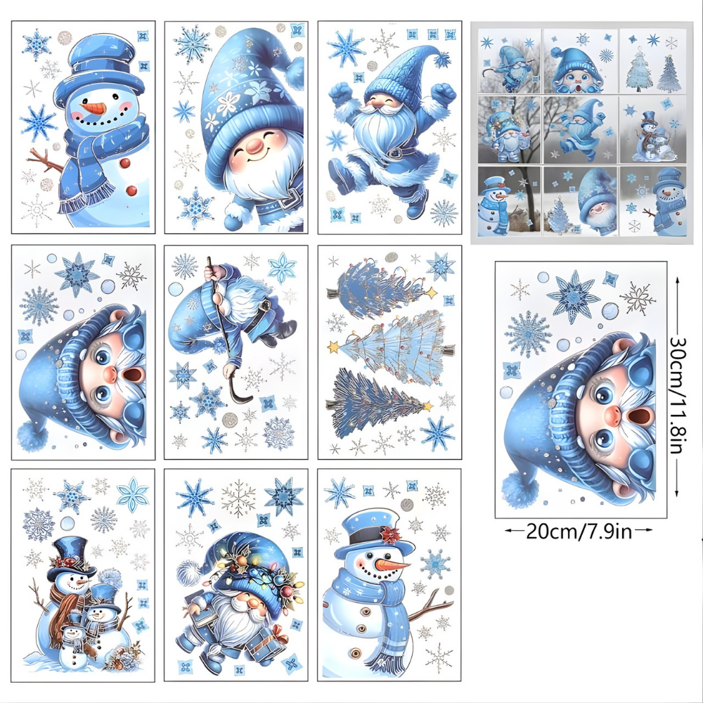 WinterGlow™ – Autocollants de fenêtre de Noël scintillants