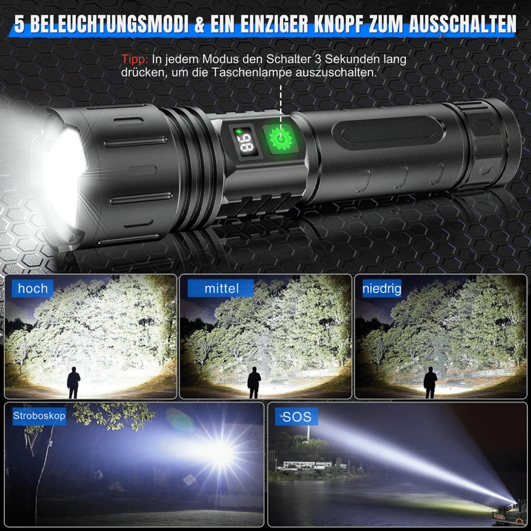 ULTRABEAM - Torcia LED per Uso Quotidiano e Attività all&