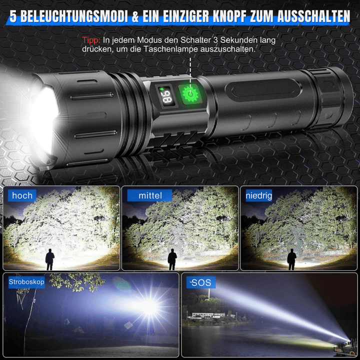 ULTRABEAM - Torcia LED per Uso Quotidiano e Attività all&