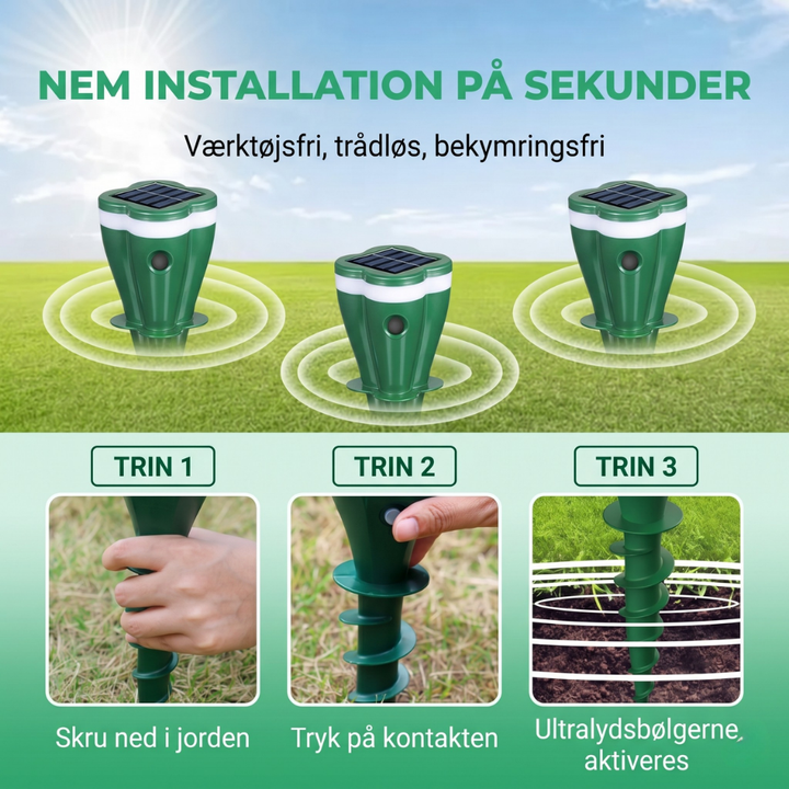 PestGuard™ – Répulsif Ultrasonique Solaire pour Animaux