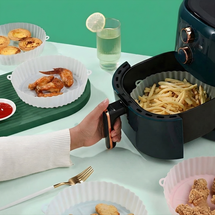 EcoFry™ – Piatto Airfryer in Silicone Riutilizzabile Antiaderente