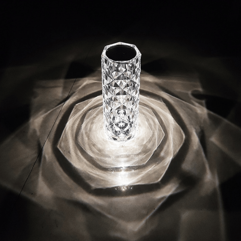 DiamondDazzle™ - Lampada da tavolo in cristallo diamante con 16 colori di raggi di rosa